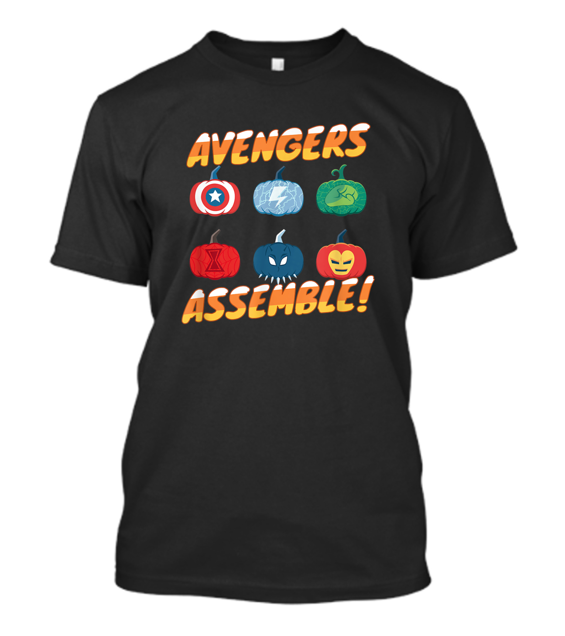 Avengers Assemble Halloween Pumpkin Heroes Icons T-Shirt