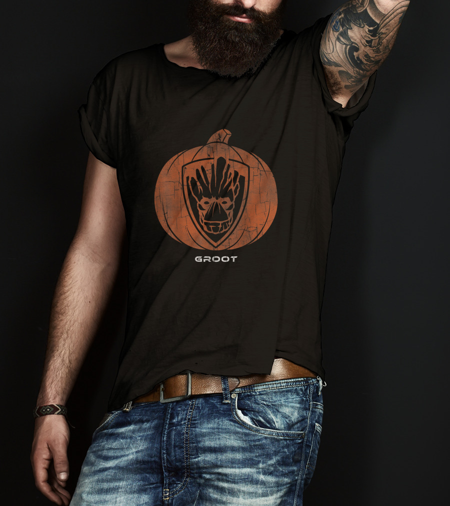 Groot Pumpkin Marvel Guardians T-Shirt