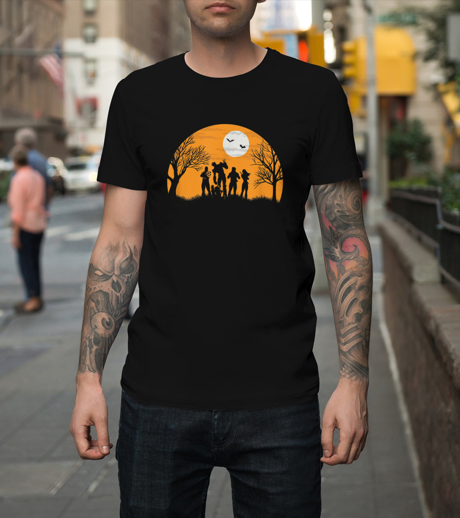 Guardians Of The Galaxy Halloween Silhouette Scene Marvel T-Shirt