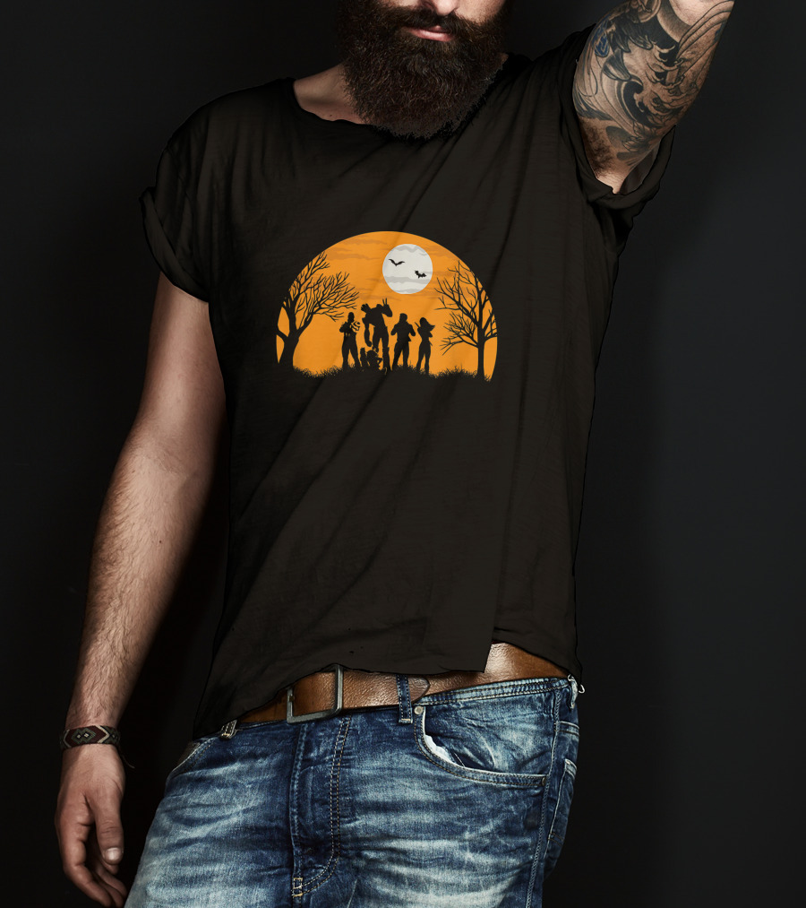 Guardians Of The Galaxy Halloween Silhouette Scene Marvel T-Shirt