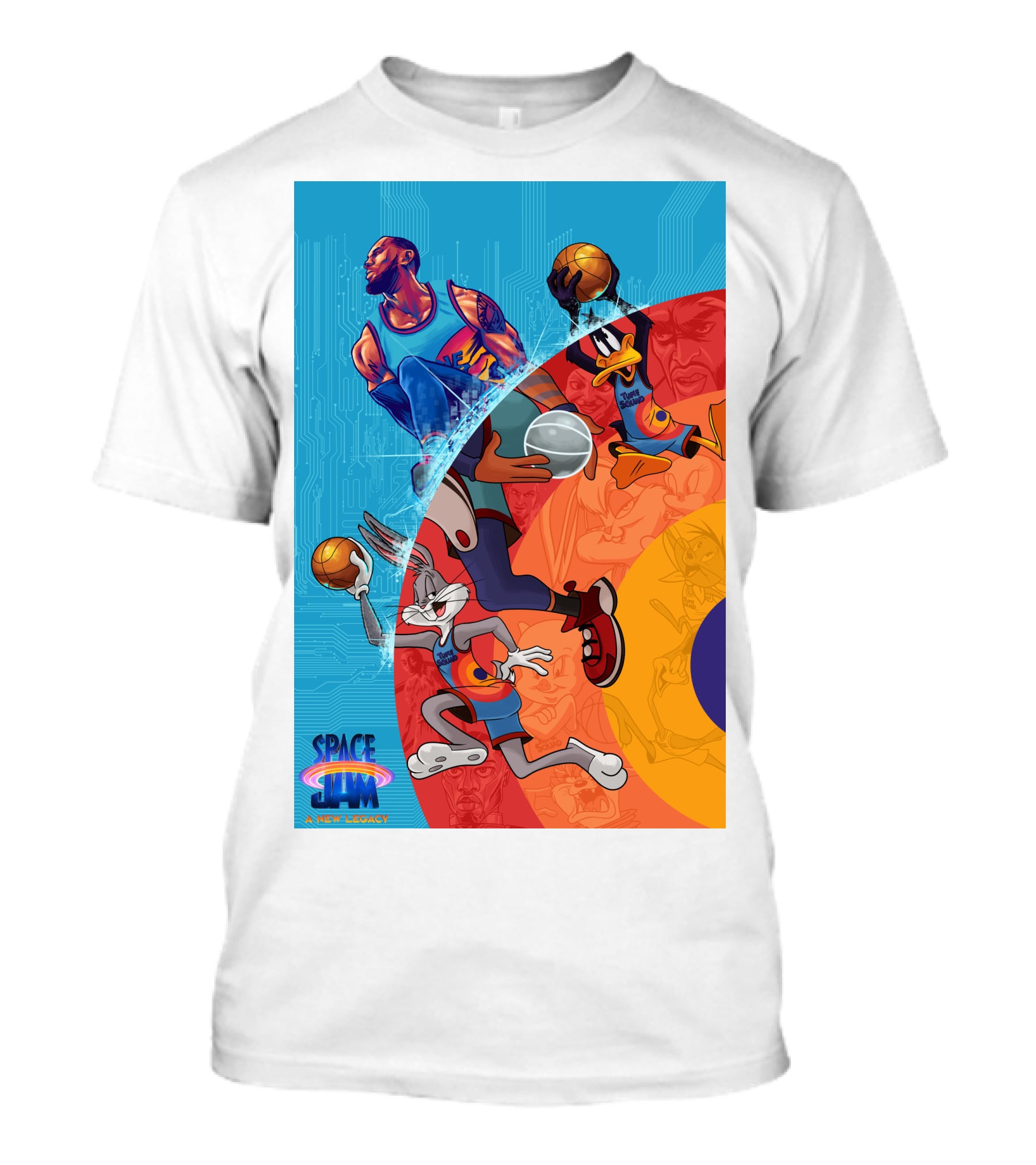 Space Jam A New Legacy Lebron James Bugs Bunny Daffy Duck Basketball Action T-Shirt