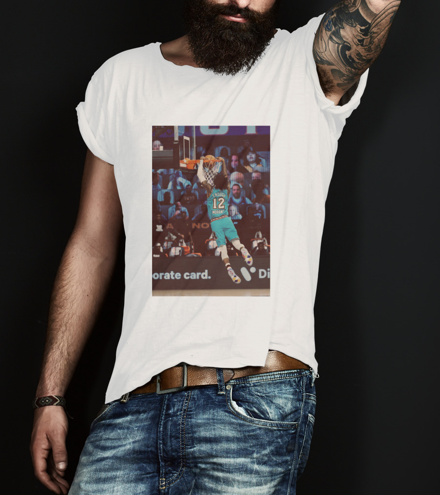 Funny Slamdunk Morant Number 12 Basketball Dunking Scene T-Shirt
