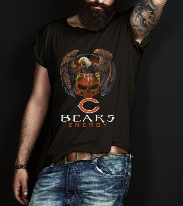 Chicago Bears Energy C Logo Eagle Skulls T-Shirt