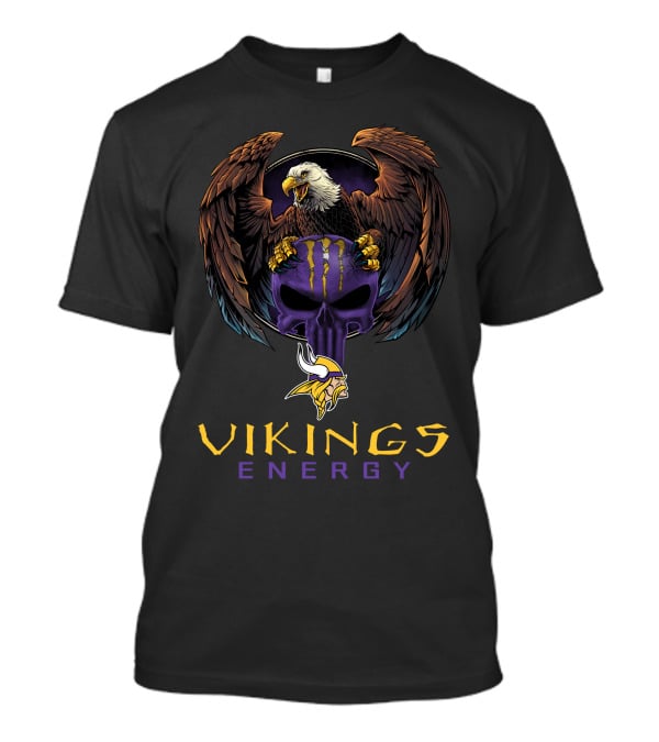 Vikings Energy Monster Eagle Skull Minnesota Vikings T-Shirt