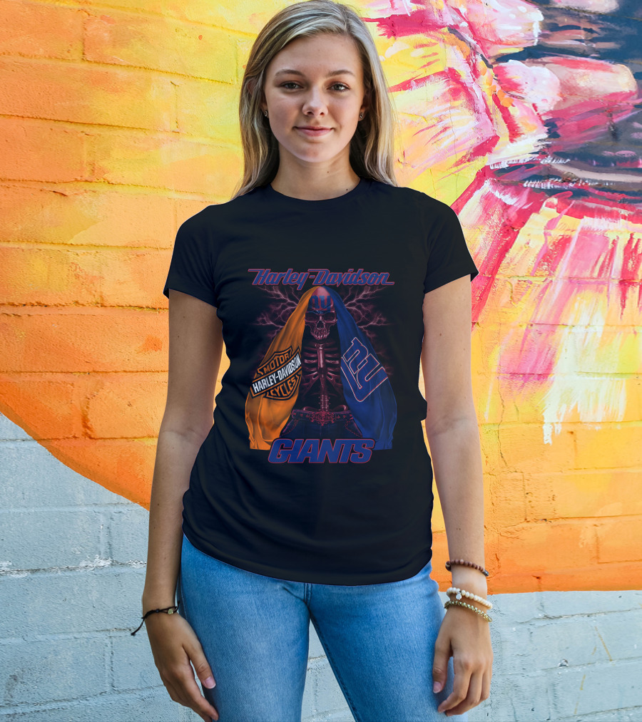 Harley Davidson New York Giants Motorcycles Hd0903 T-Shirt