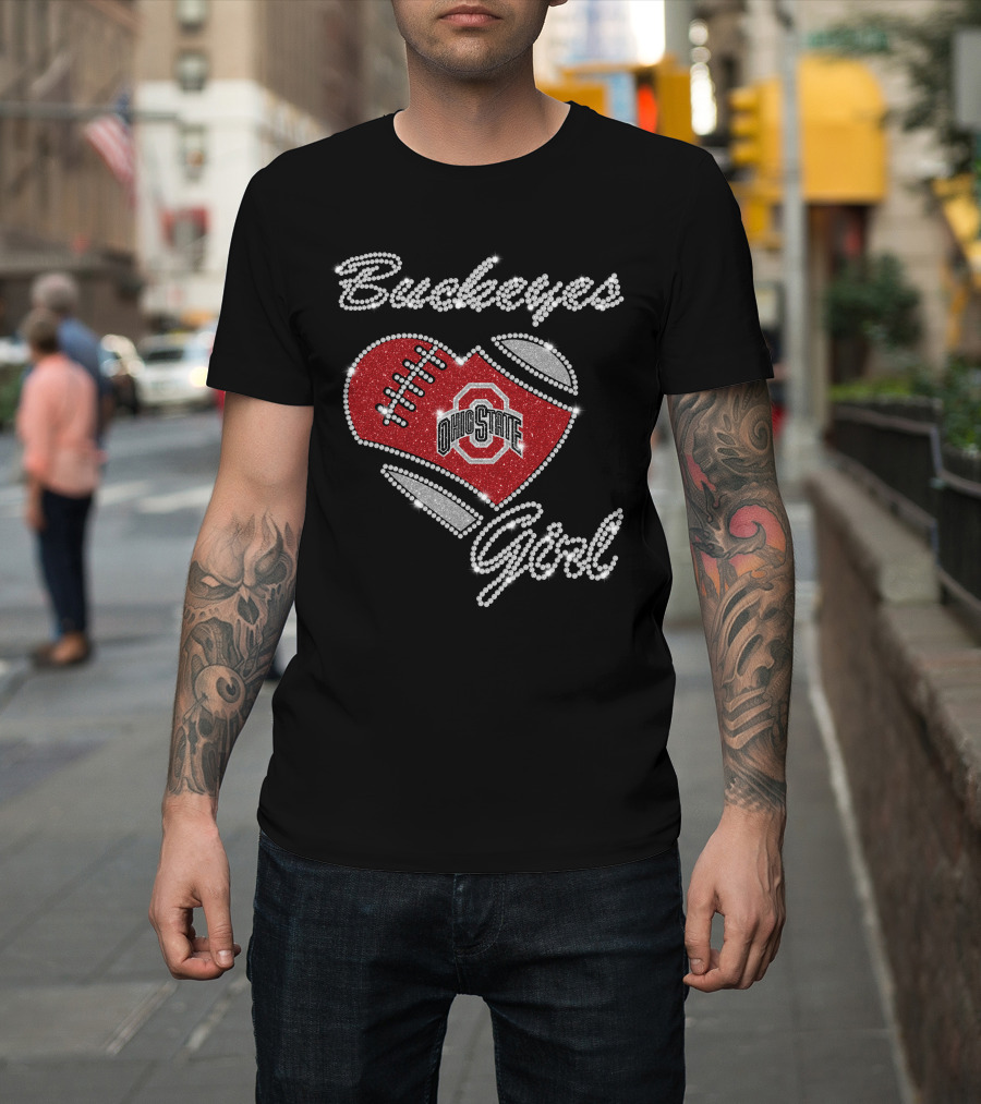 Ohio State Buckeyes Heart Football Buckeyes Girl Shirt T-Shirt