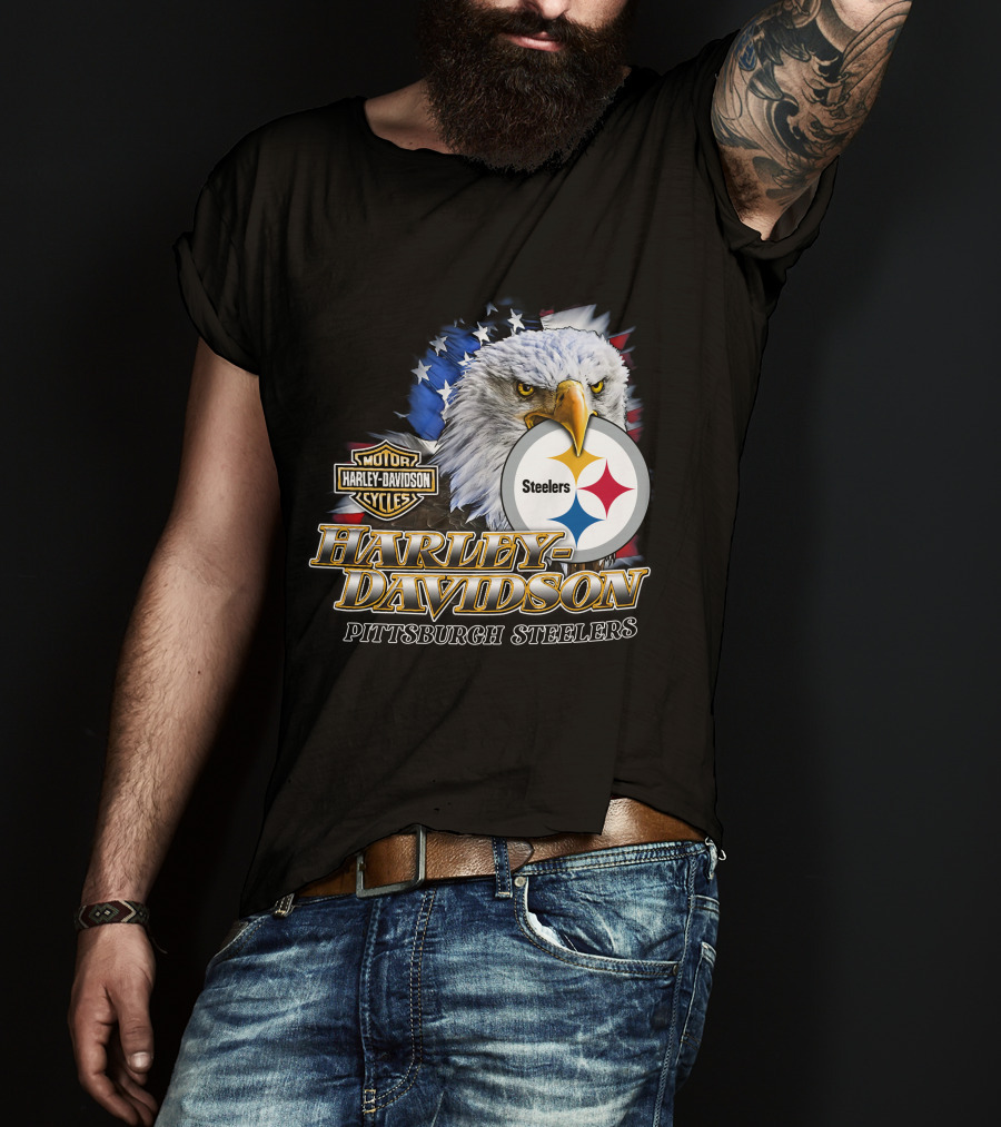 Harley Davidson Pittsburgh Steelers American Eagle T-Shirt