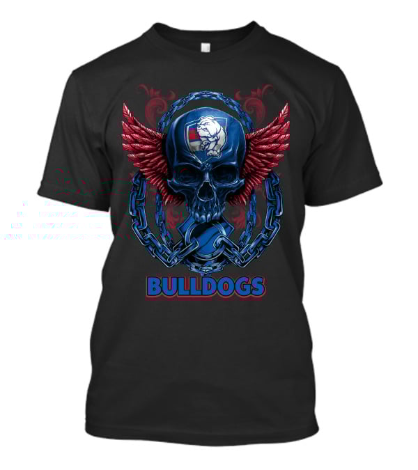 Bulldogs Skull With Winged Chain And Emblem T-Shirt