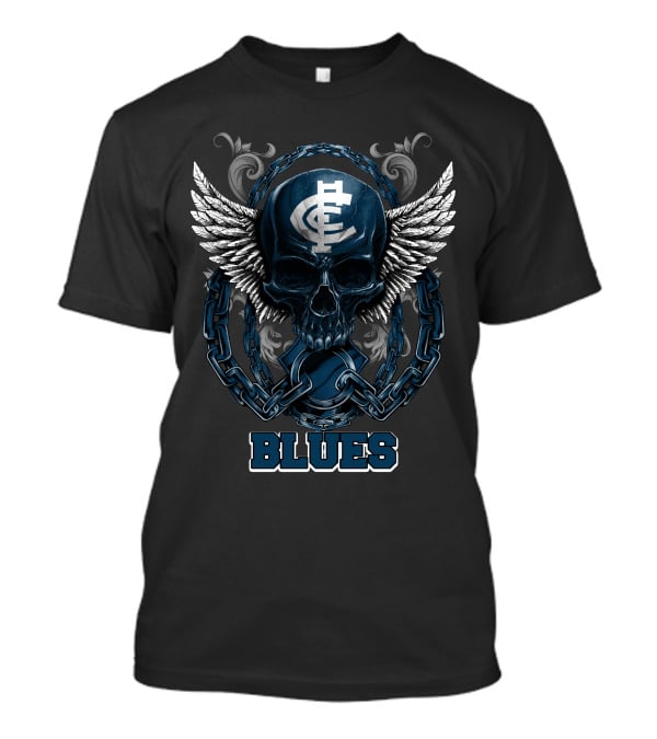 Carlton Blues Winged Skull Chain Emblem T-Shirt