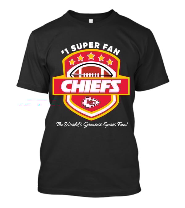 Kansas City Chiefs Football Stars Red Gold Emblem Shield T-Shirt