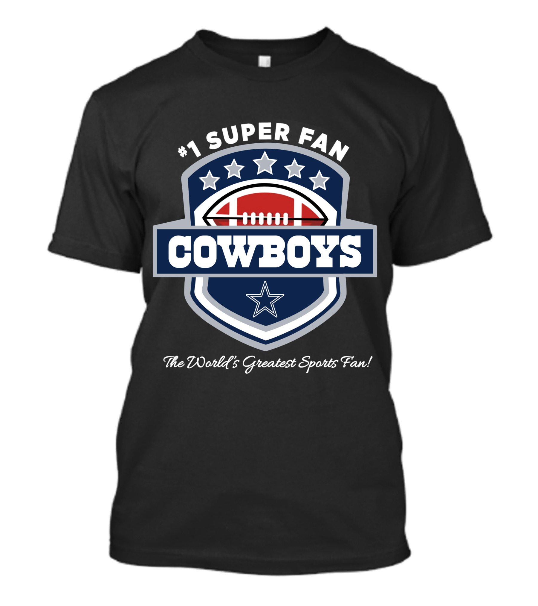 Dallas Cowboys Stars And Football Shield T-Shirt