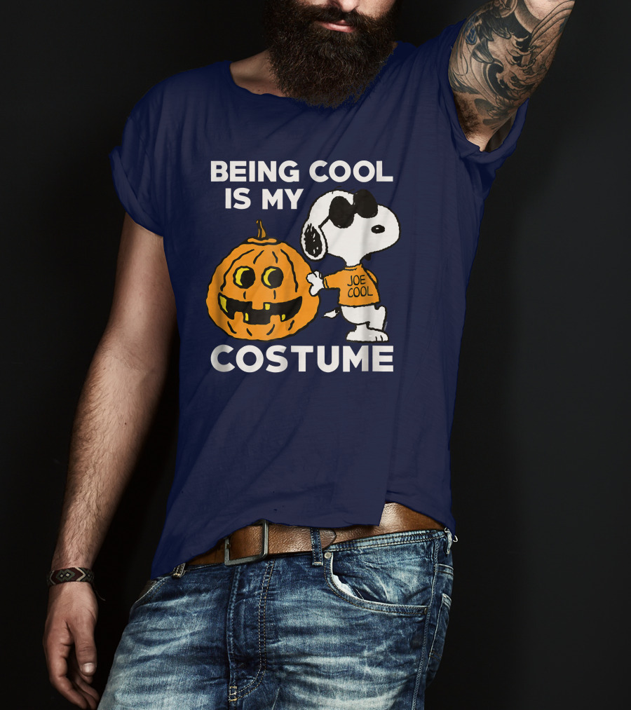 Being Cool Is My Costume Joe Cool Halloween Snoopy Pumpkin T-Shirt