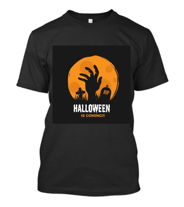 Halloween Is Coming Rising Zombie Hand And RIP Gravestones T-Shirt
