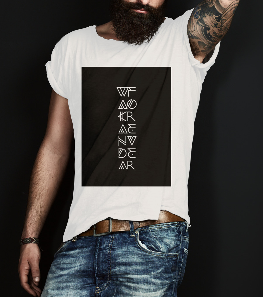 Wakanda Forever Vertical Tribal Text T-Shirt