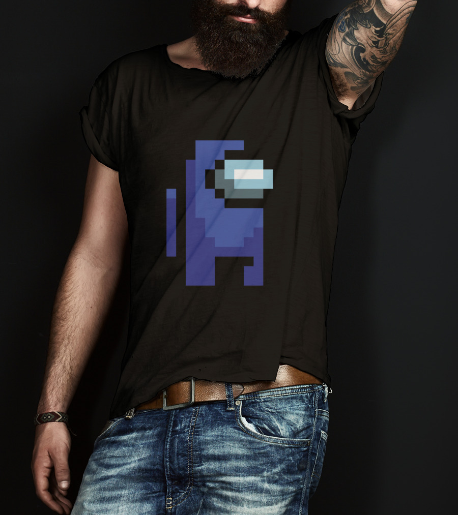 Among Us Blue Crewmate Pixel T-Shirt
