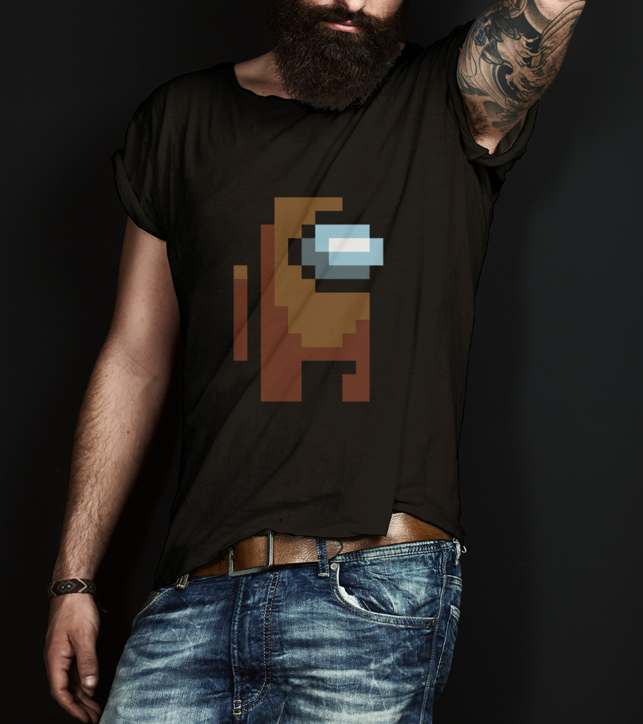 Among Us Crewmate Brown Pixel Character T-Shirt