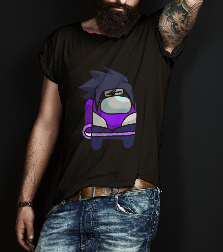 Among Us Ninja Sasuke Crossover Purple Crewmate Warrior T-Shirt