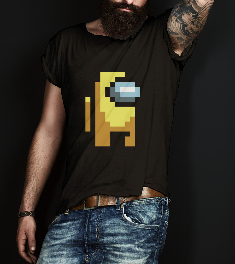 Among Us Yellow Character Pixel Art Crewmate T-Shirt