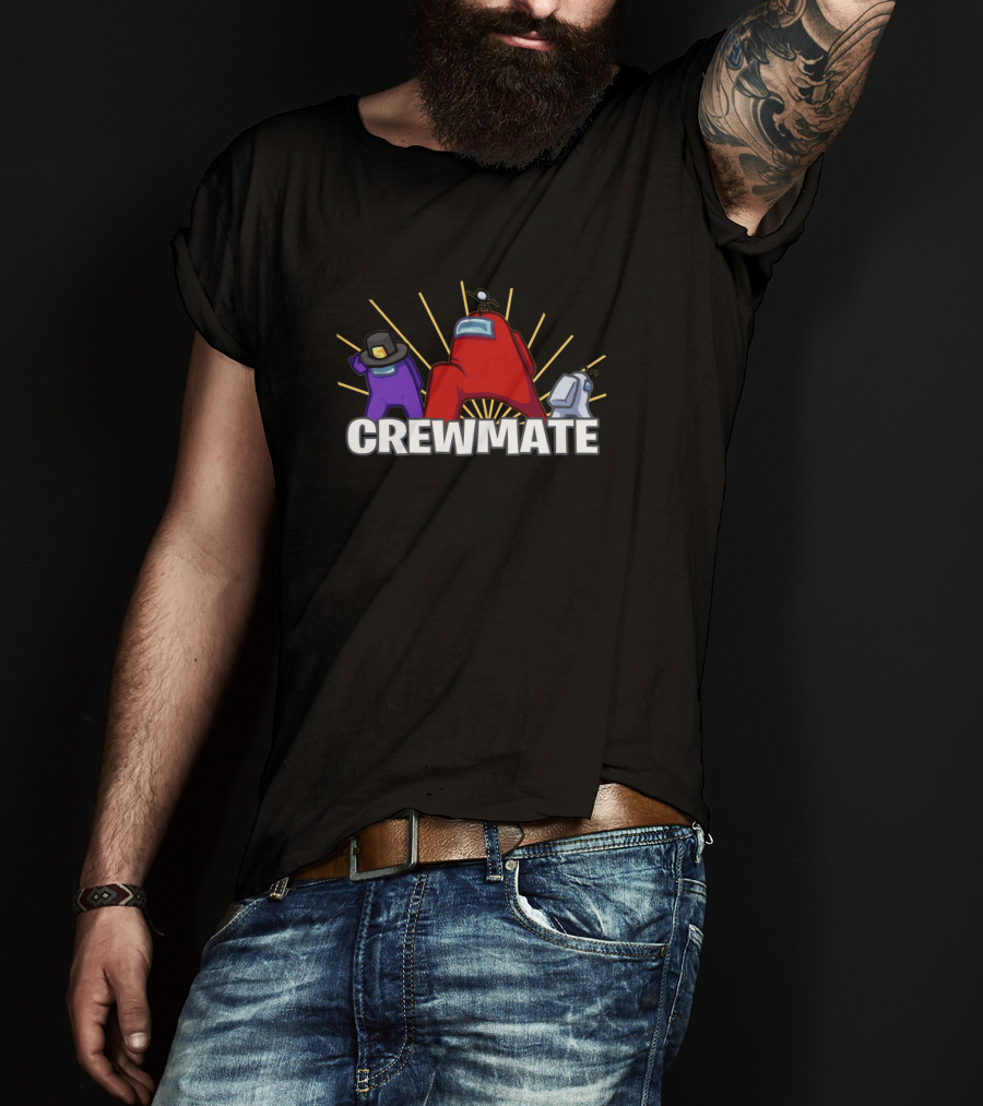 Crewmate Characters With Hats And Sunburst Among Us2uprx T-Shirt