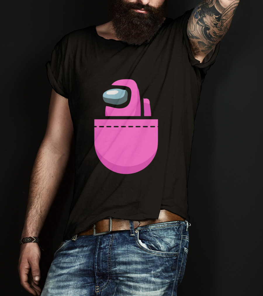 Among Us Pink Crewmate Pocket T-Shirt