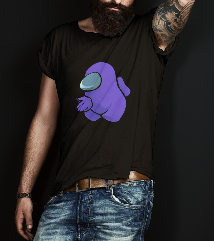 Sus Purple Crewmate Gaming Character T-Shirt