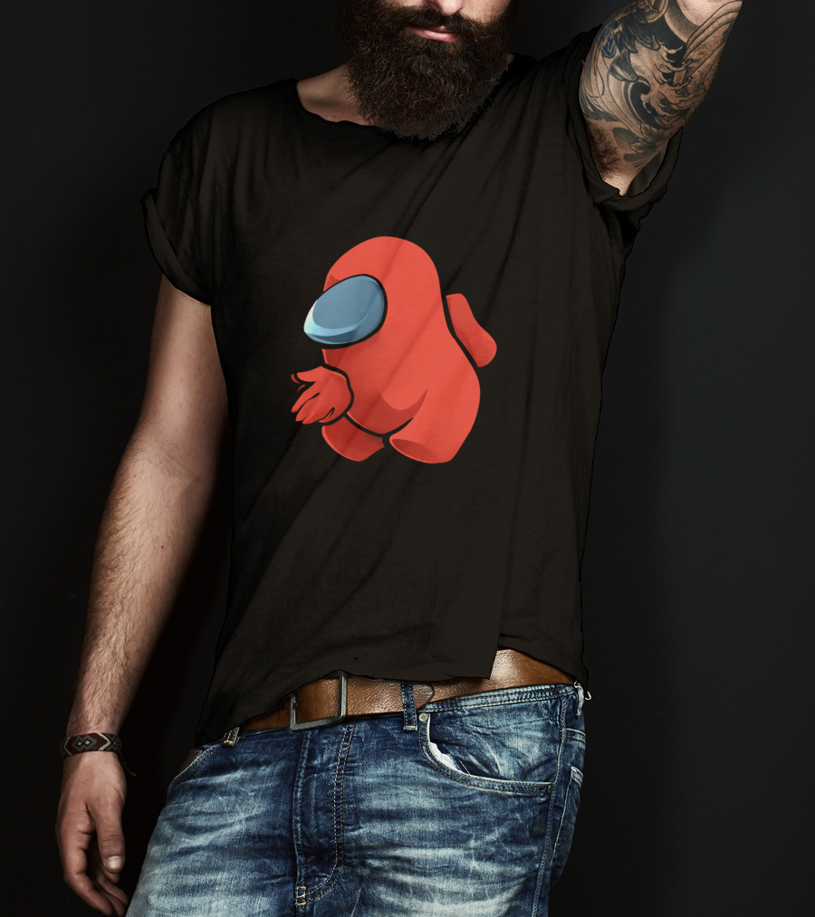 Sus Red Crewmate Character With Hand Gesture T-Shirt
