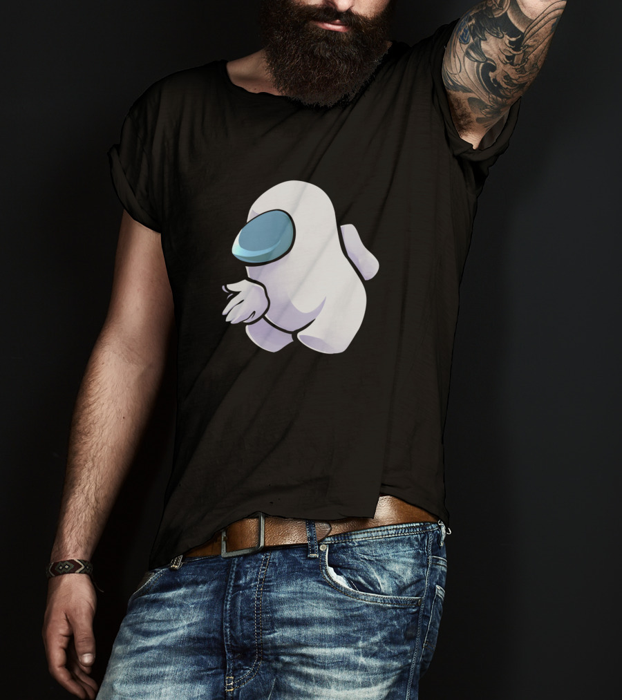 Sus White Among Us Character Crewmate T-Shirt