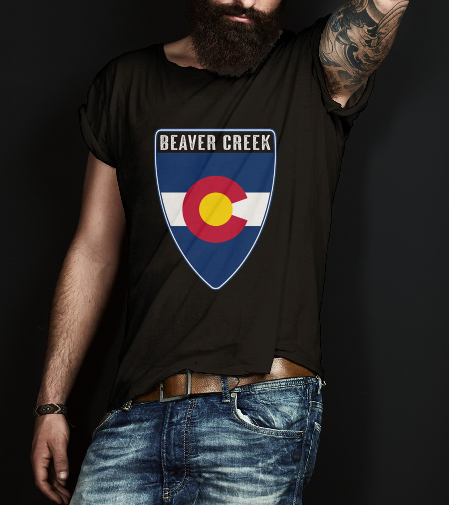 Beaver Creek Colorado Flag Shield Emblem T-Shirt