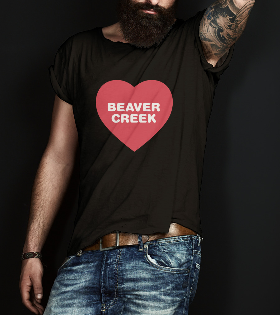 Beaver Creek Red Heart Bold Font T-Shirt