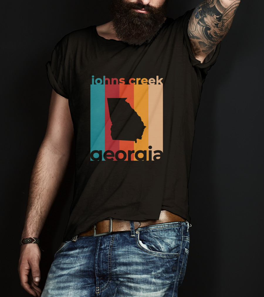 Johns Creek Georgia Retro State T-Shirt
