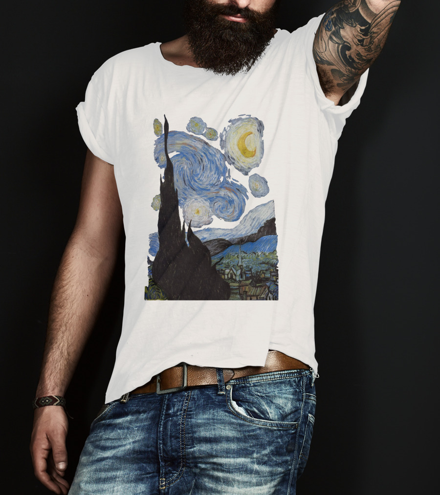Starry Night Vincent Van Gogh Painting Swirls And Sky T-Shirt