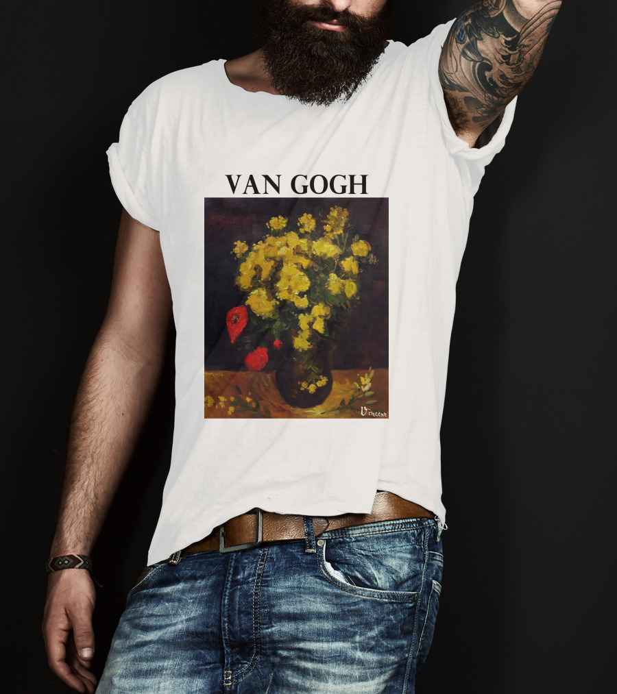 Van Gogh Flowers Red And Yellow Bouquet Vincent T-Shirt