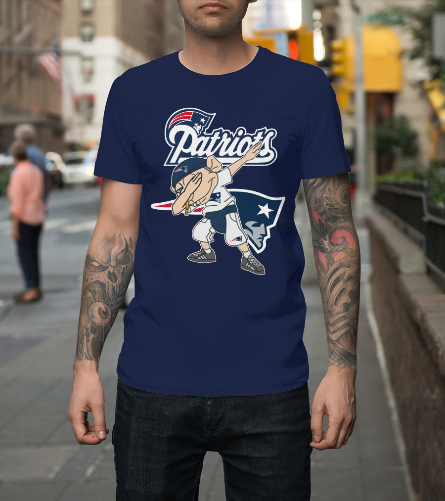Patriots Dab Logo With Mascot And New England Patriot T-Shirt
