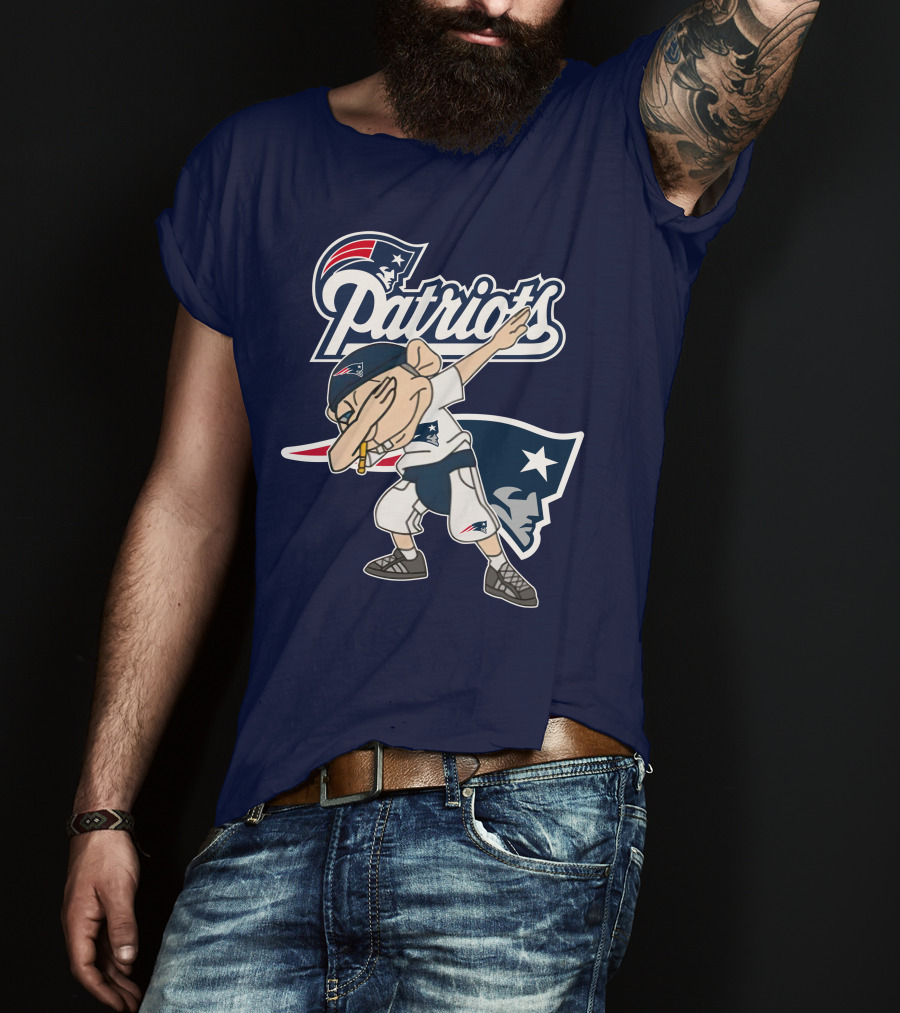 Patriots Dab Logo With Mascot And New England Patriot T-Shirt
