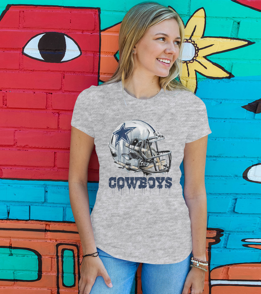 Cowboys Helmet Dripping Star T-Shirt