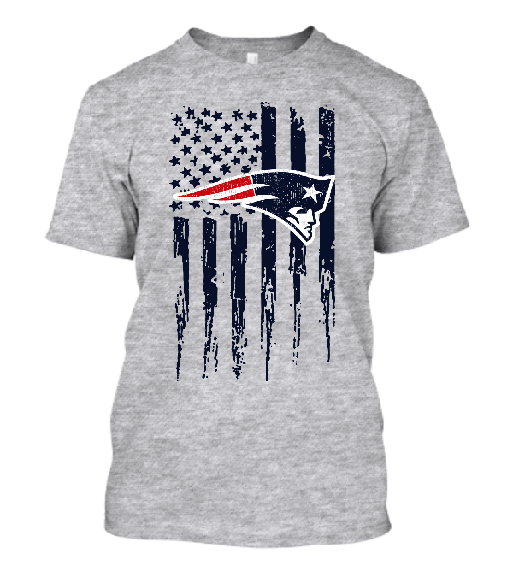 New England Patriots American Flag Patriot Head T-Shirt