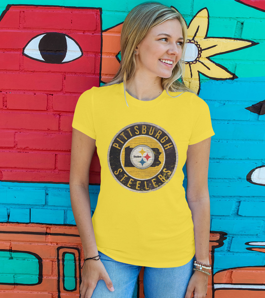 Pittsburgh Steelers Pennsylvania State Logo Circle T-Shirt