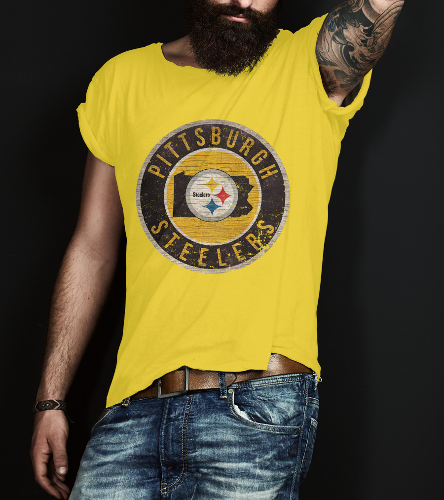 Pittsburgh Steelers Pennsylvania State Logo Circle T-Shirt