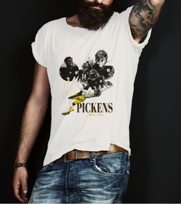 George Pickens #14 Pittsburgh Steelers Football Player Montage T-Shirt