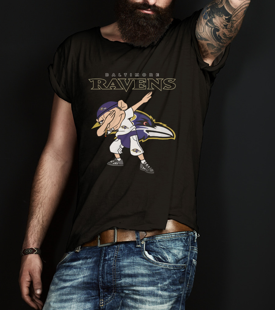 Baltimore Ravens Mascot Dabbing Football Fan Gear T-Shirt