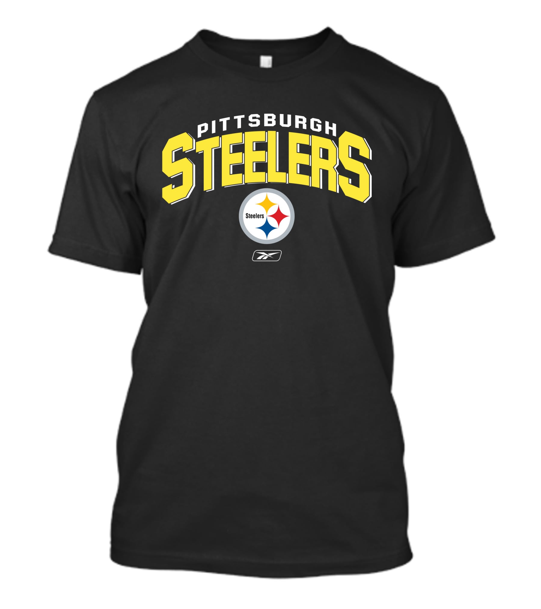 Pittsburgh Steelers Reebok Logo Silver Gray Background T-Shirt