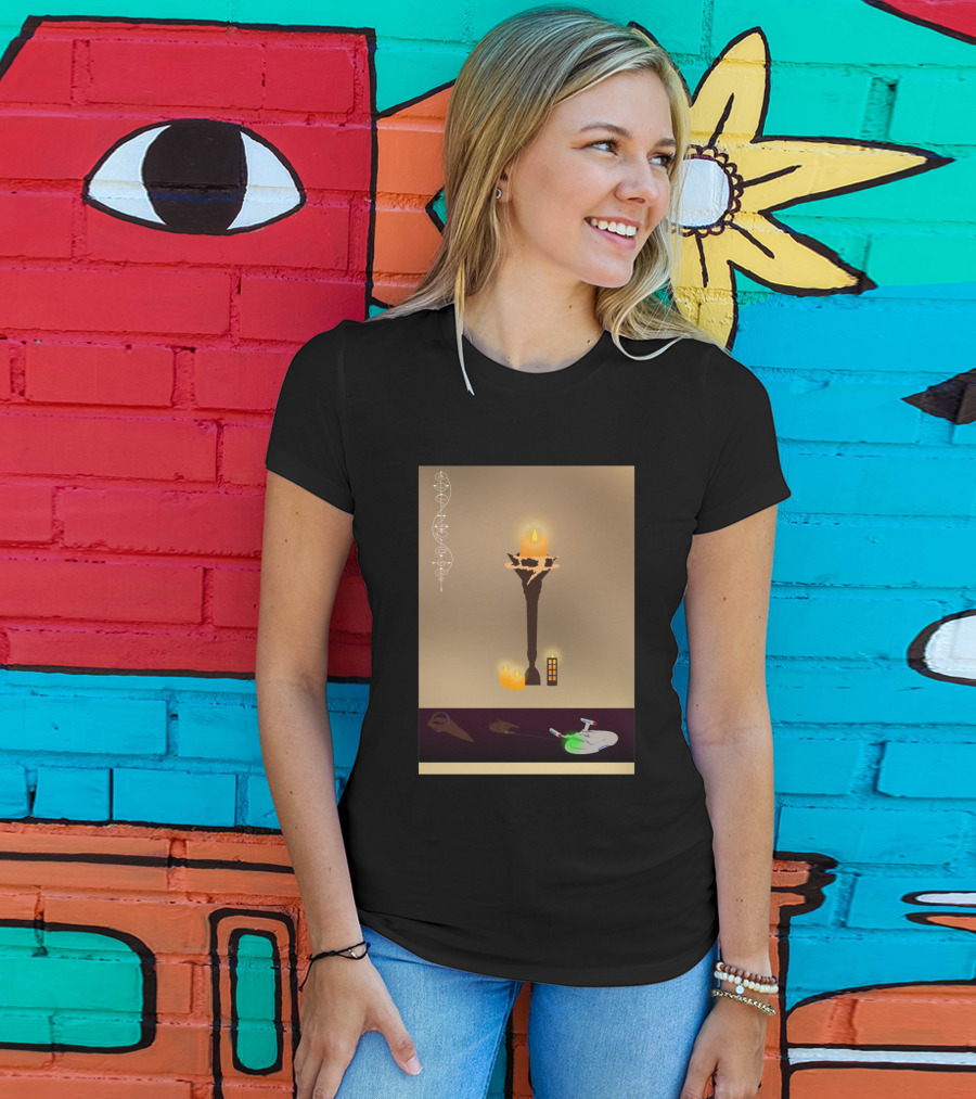 Awakening 1435225 Candlelight Mystery With Abstract Spiral And Tool Symbols T-Shirt