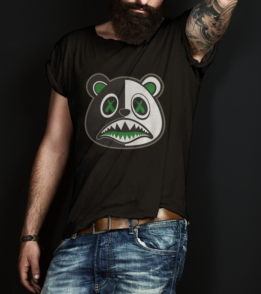 Lucky Green 13s Panda Split Face T-Shirt