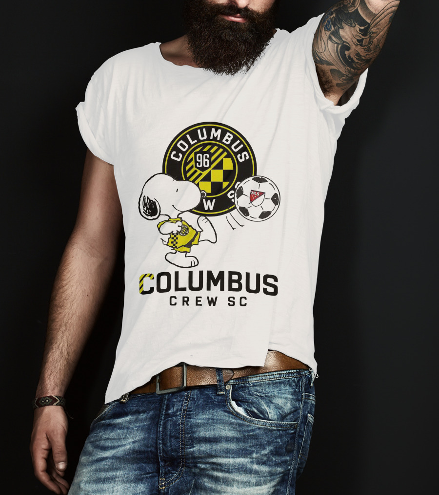 Snoopy Columbus Crew SC Soccer Shirt Iconic Peanuts Collaboration T-Shirt