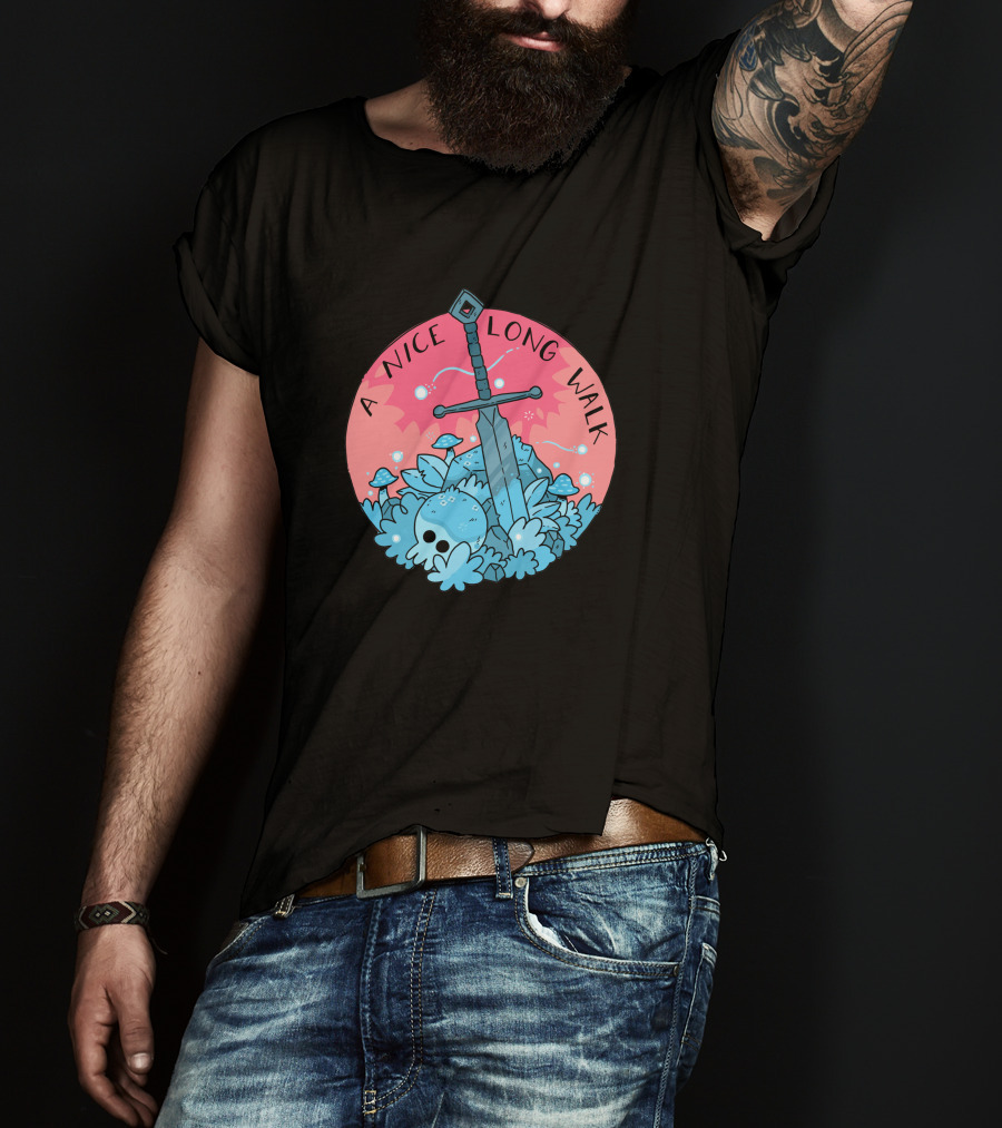 A Nice Long Walk Skull Sword And Mushrooms T-Shirt