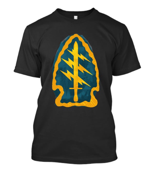 Airborne 908938 Special Forces Patch With Lightning And Sword T-Shirt