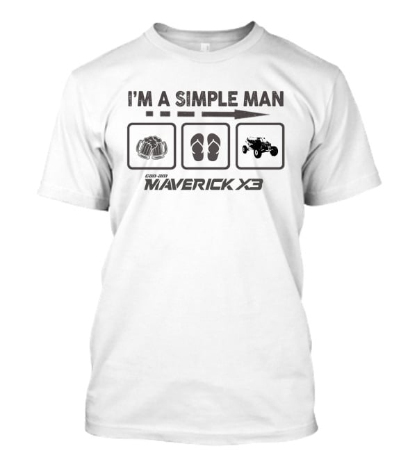 I'm A Simple Man Can-am Maverick X3 Beer Flip Flops Buggy T-Shirt