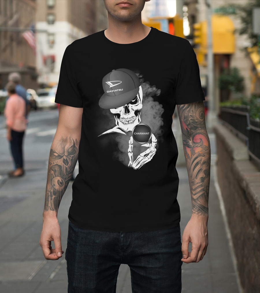 Daihatsu Charmant Skull With Cap And Smoke T-Shirt