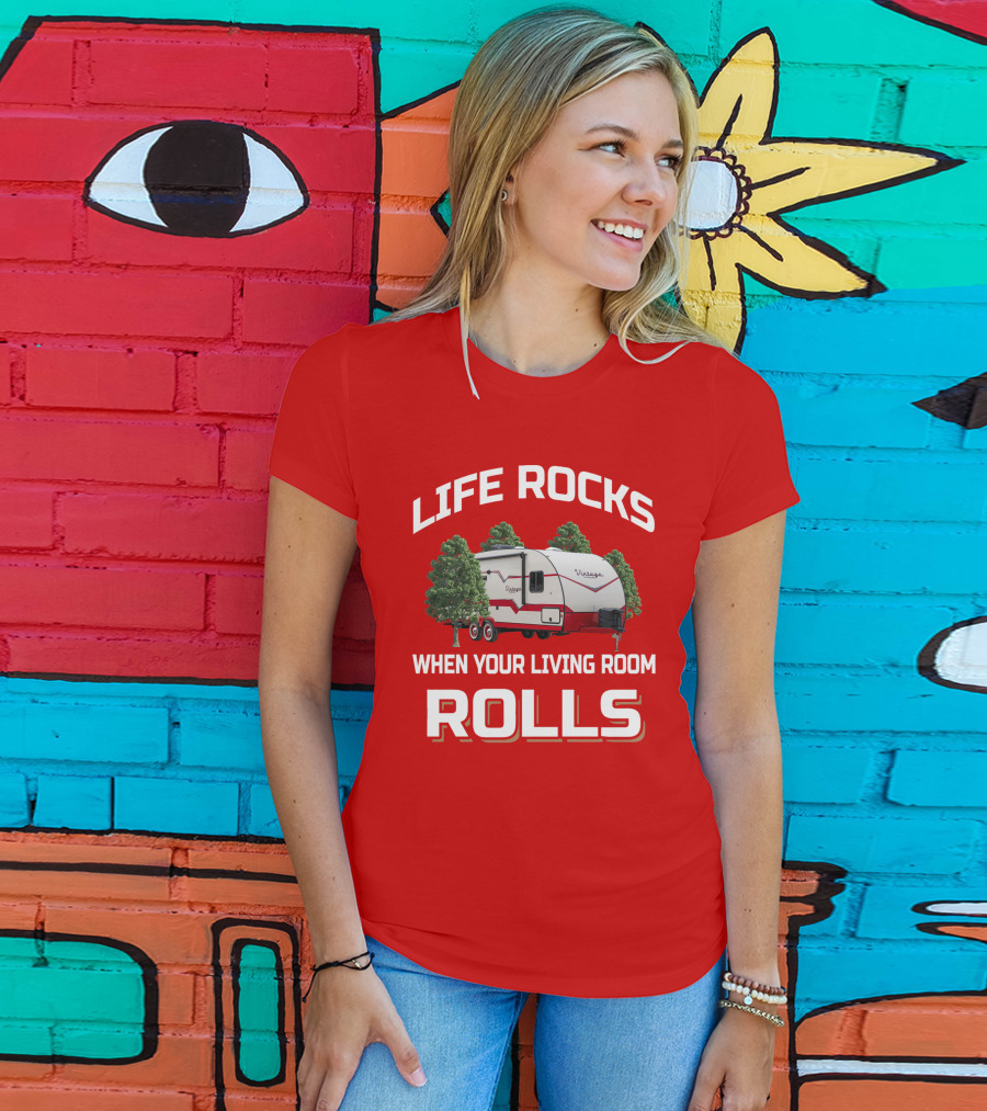 LIFE ROCKS WHEN YOUR LIVING ROOM ROLLS Gulfstream Vintage Cruiser T-Shirt
