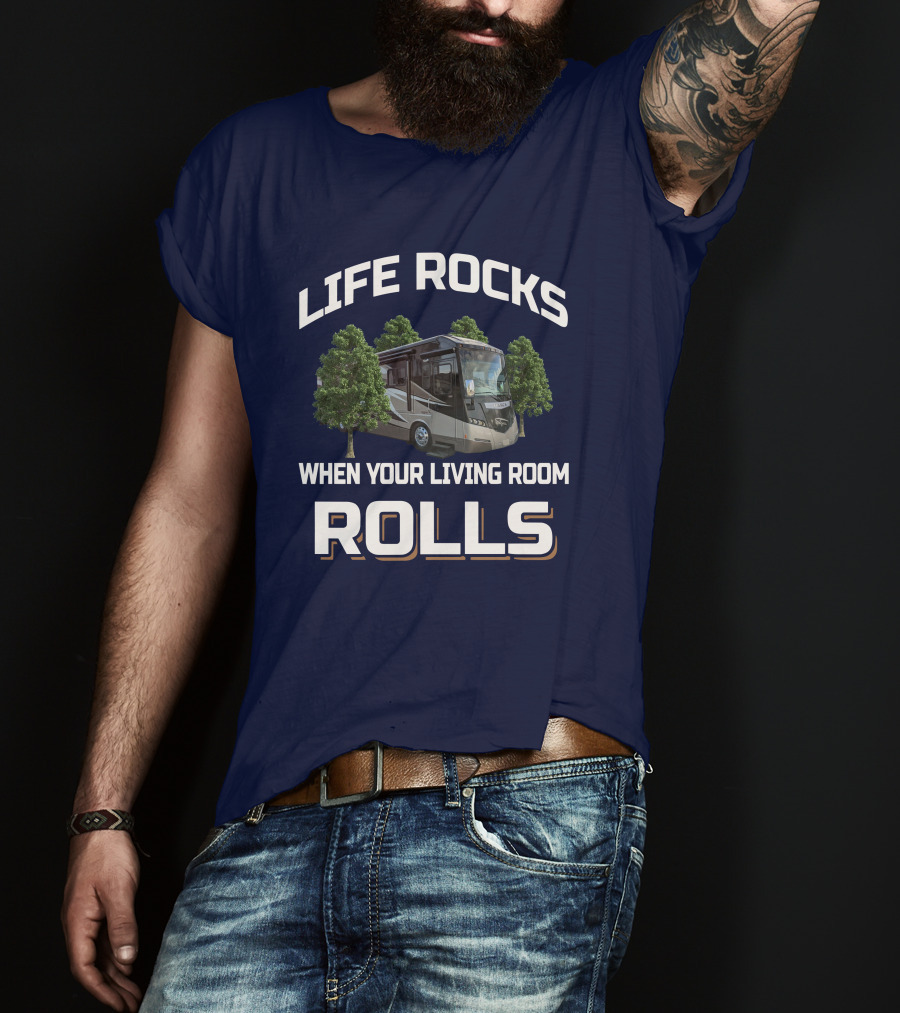 Life Rocks When Your Living Room Rolls Winnebago Meridian 36M T-Shirt